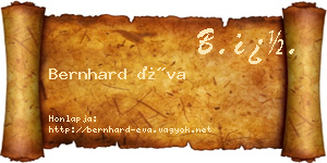 Bernhard Éva névjegykártya